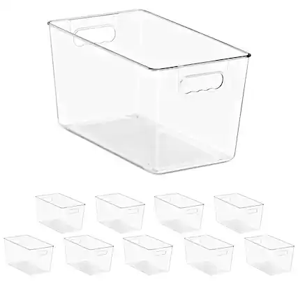 Front. Sorbus - Sorbus Clear Storage Bins, 10 Pack X-Large Organization Bins with Handles – Clear Storage Containers for Storage - Clear.