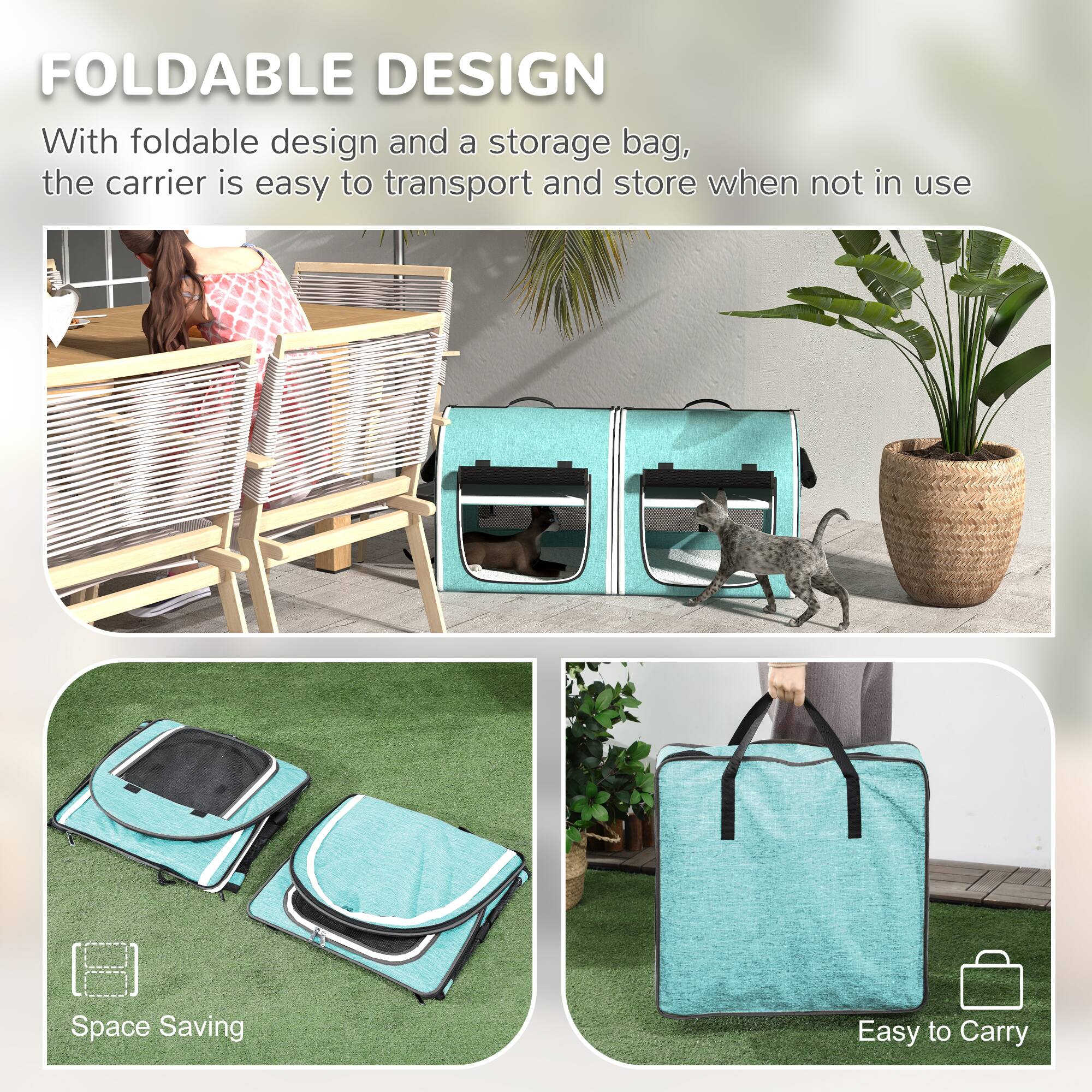 FOLDABLE DESIGN

With foldable design and a storage bag, the carrier is easy to transport and store when not in use

Space Saving

Easy to Carry