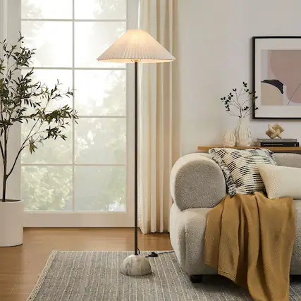 Front. Modway - Illusion Marble Dome Floor Lamp by Modway - Black.