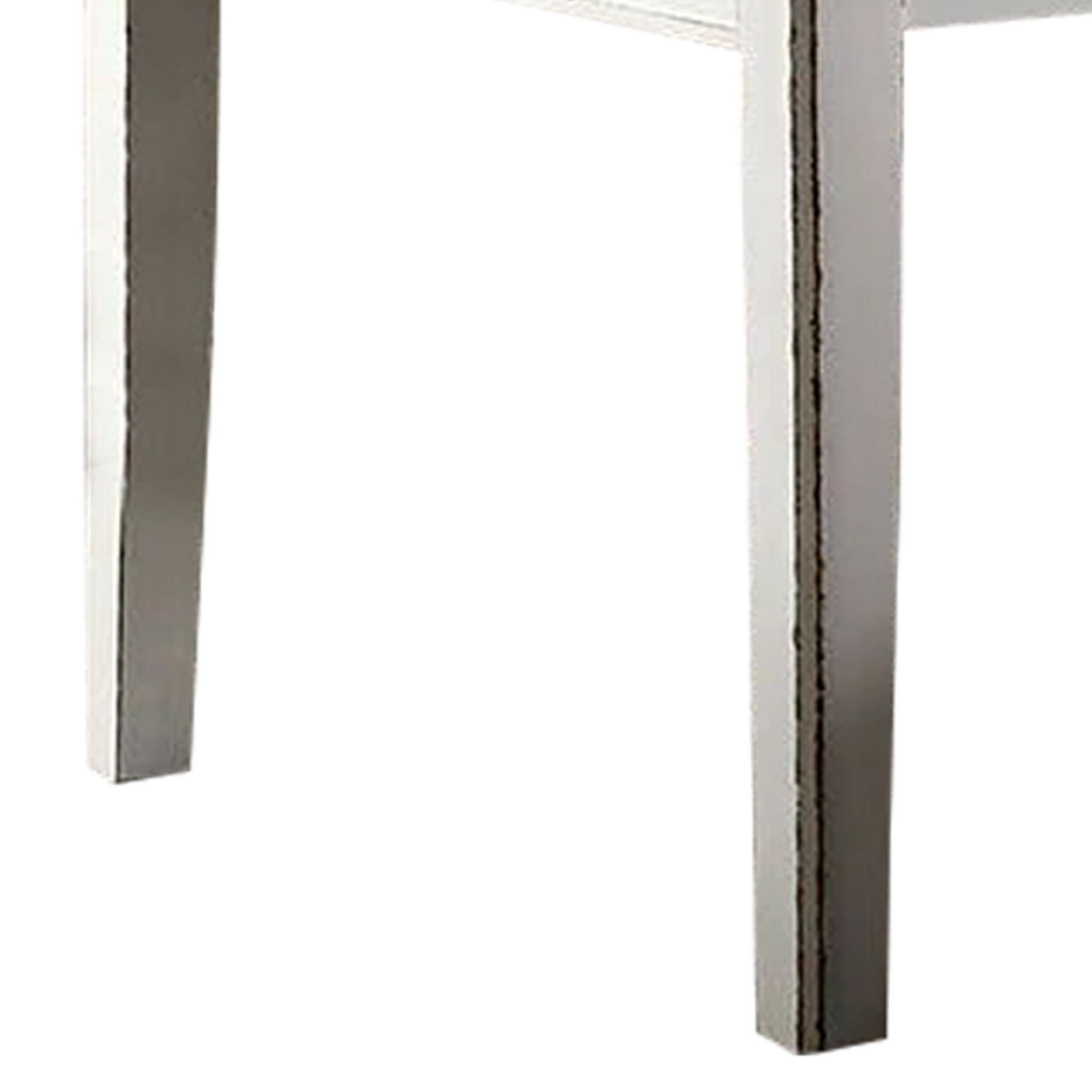 Alt View 3. Manhattan Lane - Ben 60-78 Inch Extendable Rectangular Dining Table, Brown Top, White Base - White, Brown.