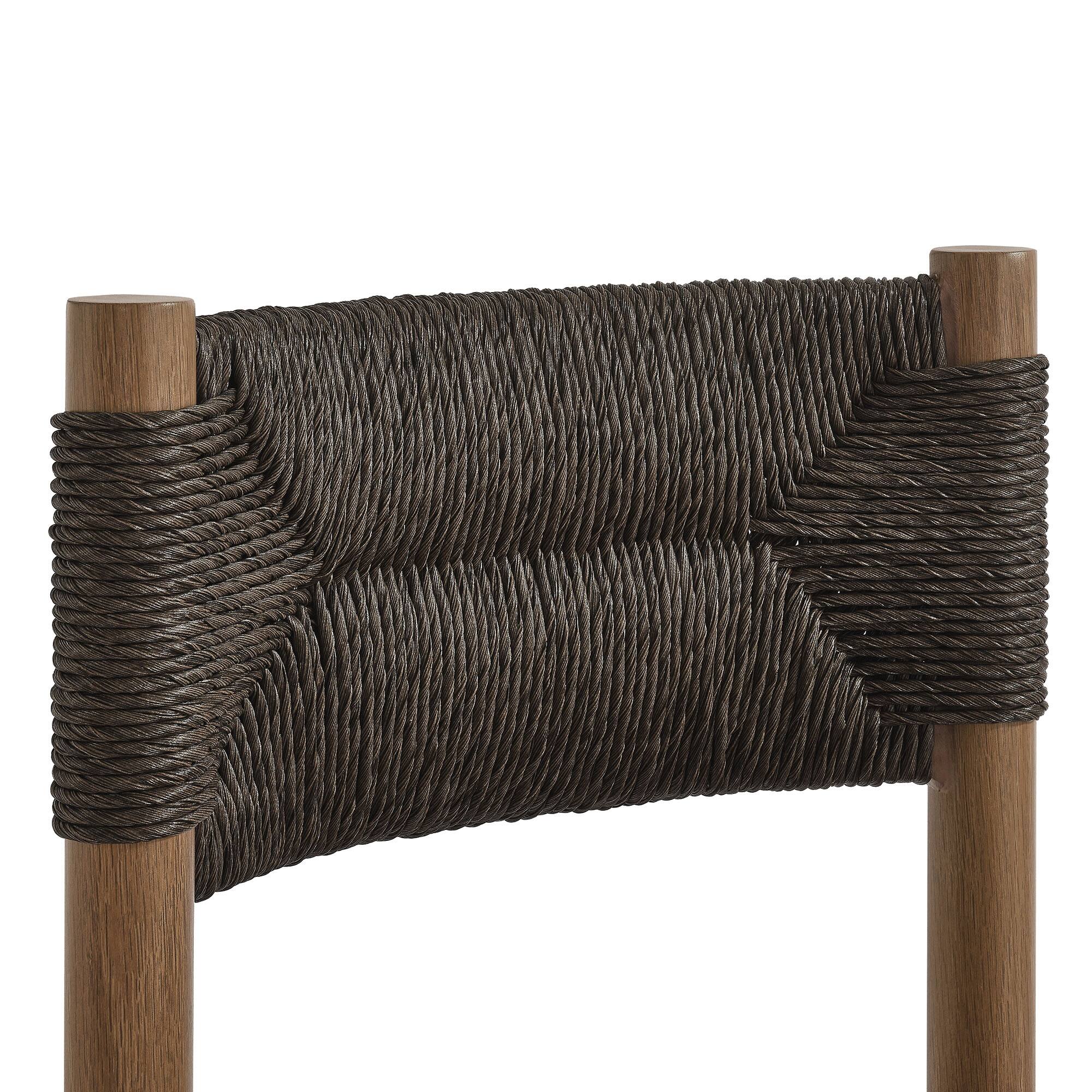 Alt View 7. Modway - Parkland Outdoor Patio Rattan and Aluminum Dining Side Chairs Set of 2 by Modway - Walnut.