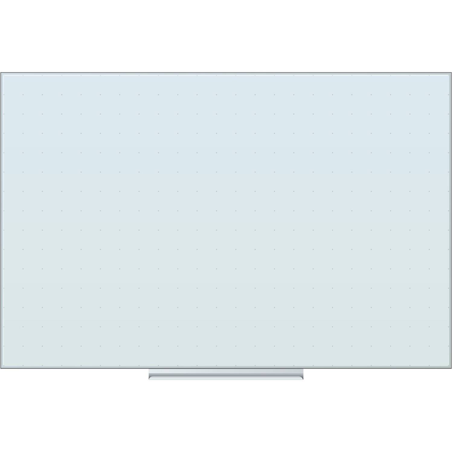 U Brands - Floating Frameless Non-Magnetic Ghost Grid Glass Dry-Erase Board - 36 x 24