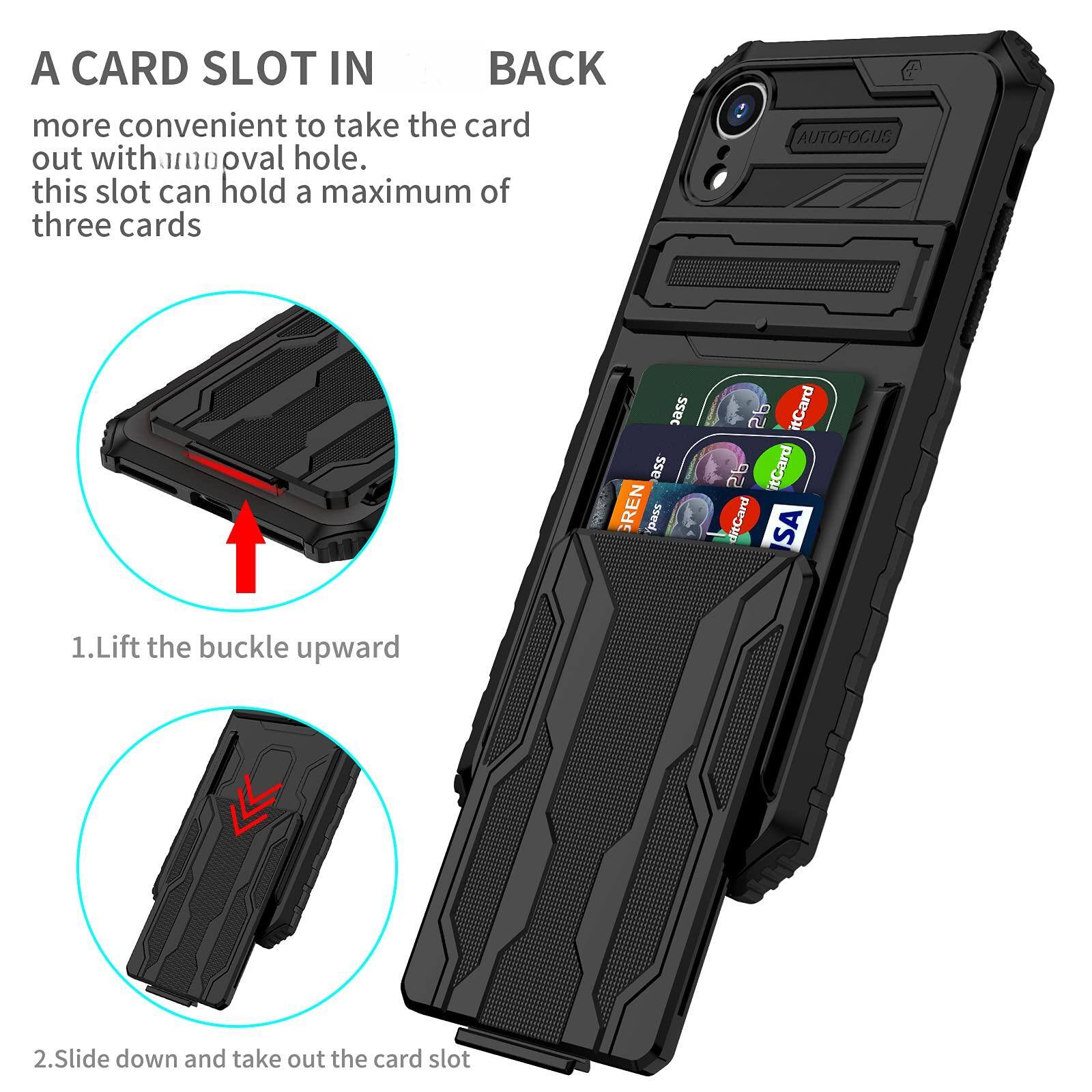 Left. Jadie Link - Case Card Holder Detachable Wallet Cover Built-in Kickstand Screen Protectors Full Body Shockproof Phone 6.1 Inch CARD - Samsung Series-for Samsung S24 Ultra.