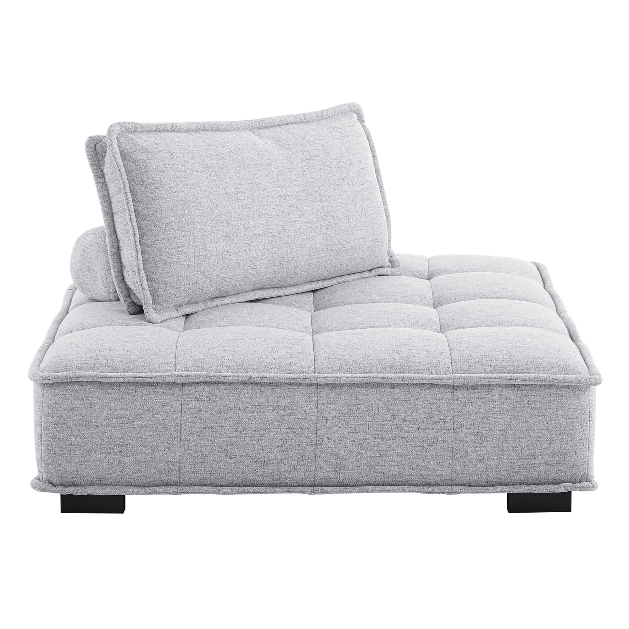Alt View 2. Modway - Saunter Tufted Fabric Armless Chair by Modway - Light Gray.