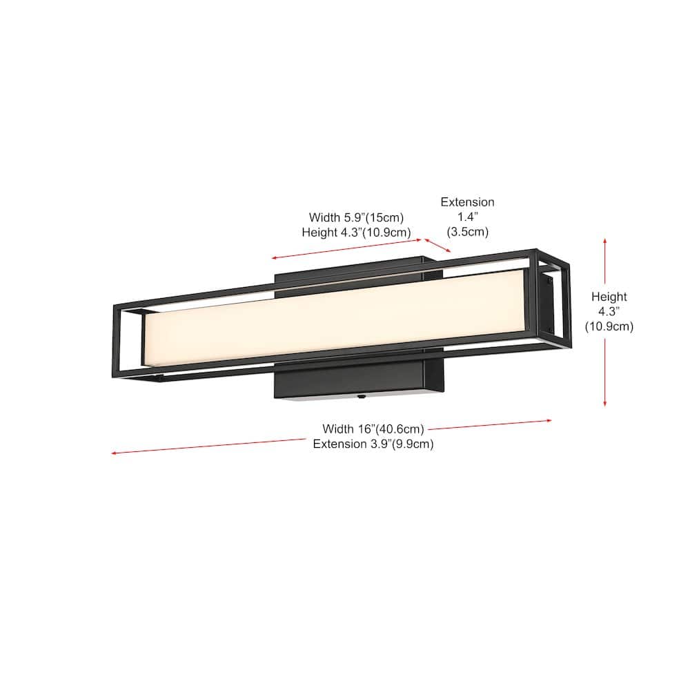 Living District - Aden 16 Inch Led Wall Sconce In - Black price history on PriceWatchPro