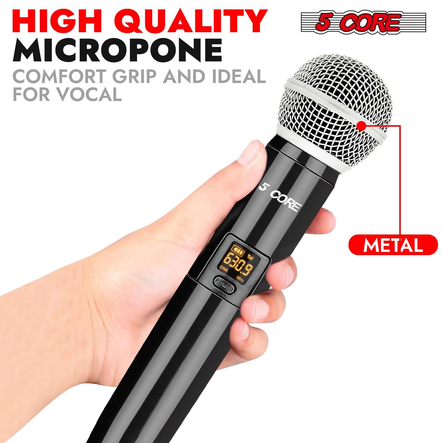 HIGH QUALITY 5 CORE MICROPONE COMFORT GRIP AND IDEAL FOR VOCAL 5 CORE ... T CHA 630.9 M POWER METAL