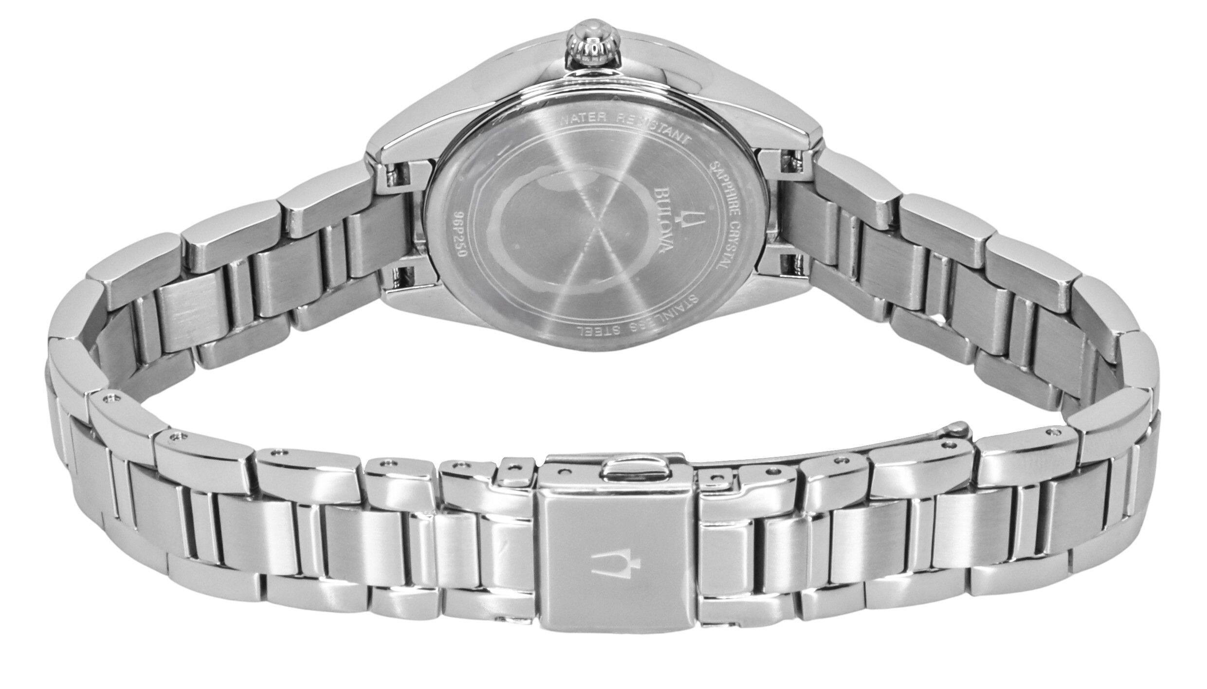 101 96P250 NATER RE STANT SAPPHIRE BULOVA n CRYSTAL STEEL S9E STAINLESS