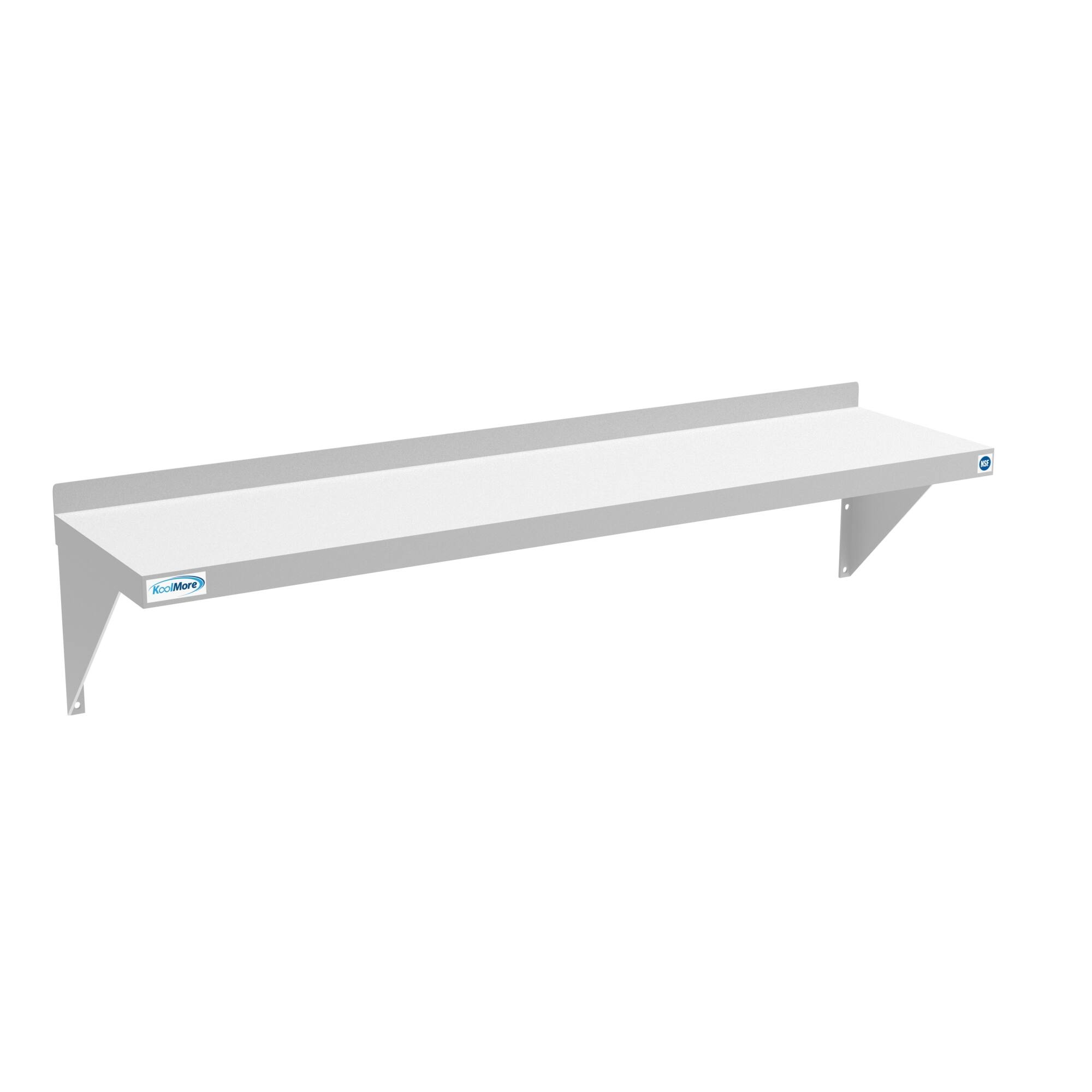 Back. Koolmore - 12" x 48" 18-Gauge Stainless-Steel Heavy Duty Wall Shelf, WMSH-1248. - Stainless-Steel.