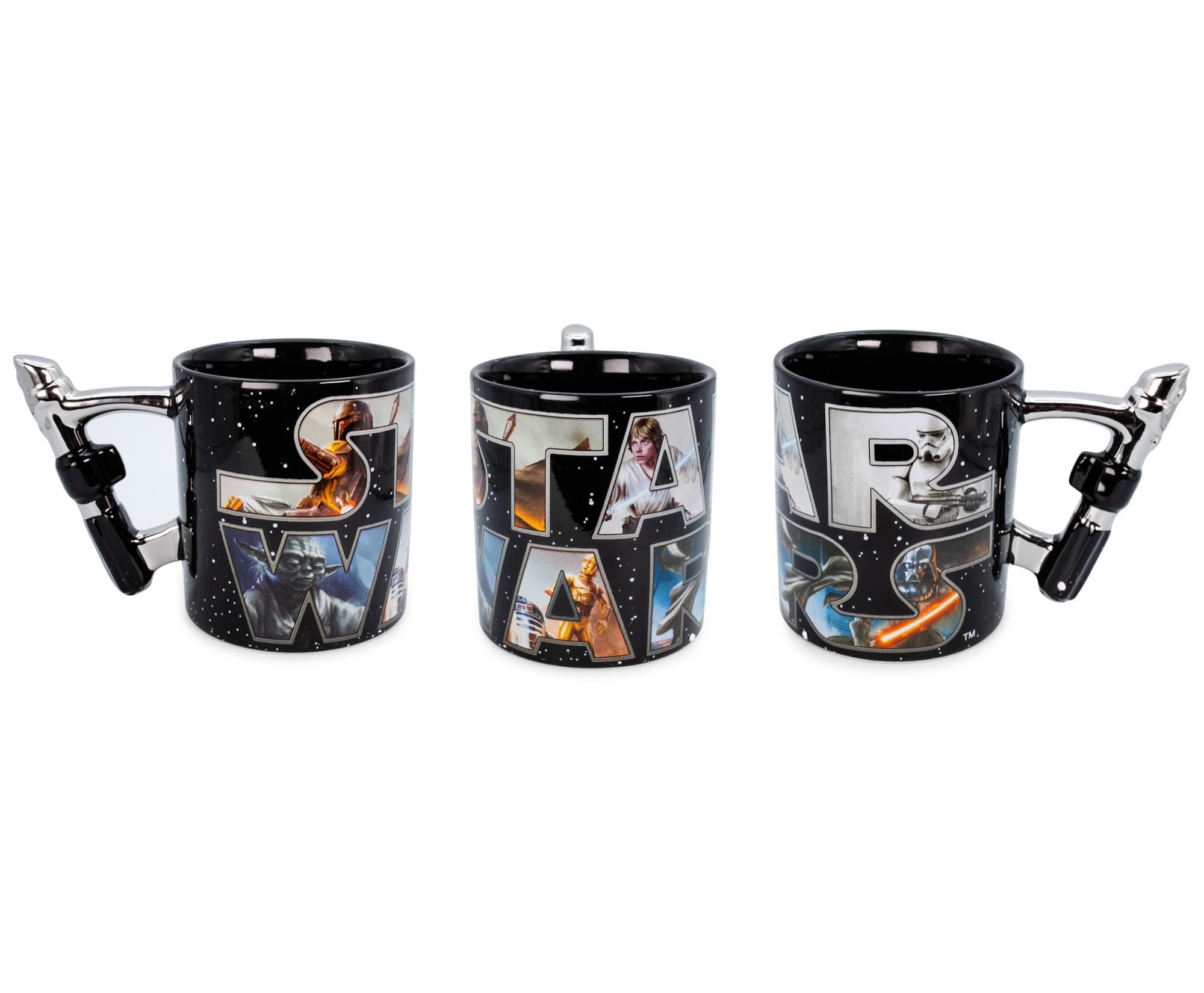 Alt View 1. Silver Buffalo - Star Wars Lightsaber Handle Ceramic Mug | Holds 20 Ounces - Black.