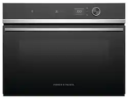 Fisher & Paykel - Professional 24-in convection speed oven with 19 functions, touch display,compact - Black - Front_Zoom