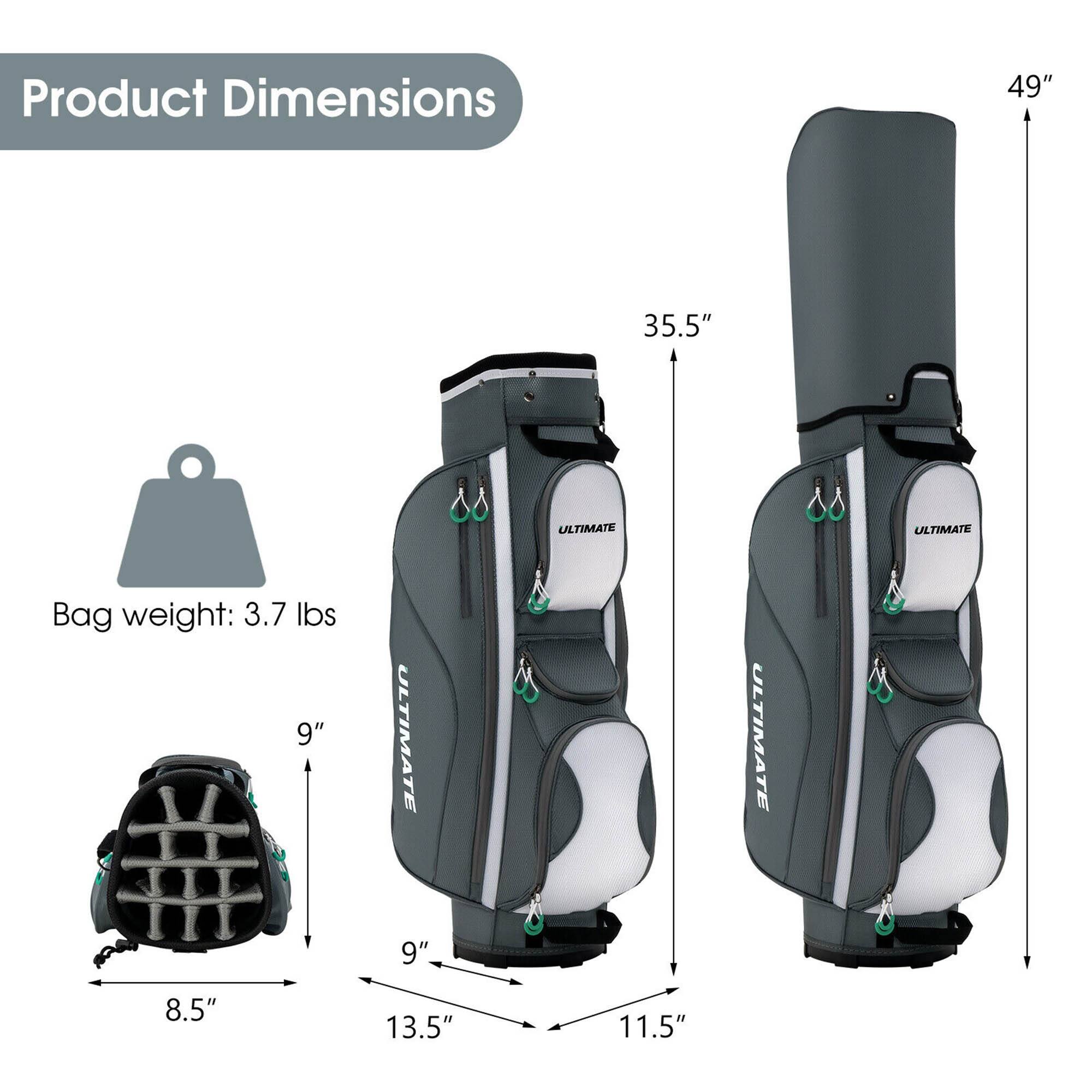 Product Dimensions  
- Height: 49"  
- Width: 35.5"  
- Depth: 11.5"  
- Bottom Width: 13.5"  
- Bottom Depth: 8.5"  
- Top Width: 9"  
- Top Depth: 9"  

Bag weight: 3.7 lbs