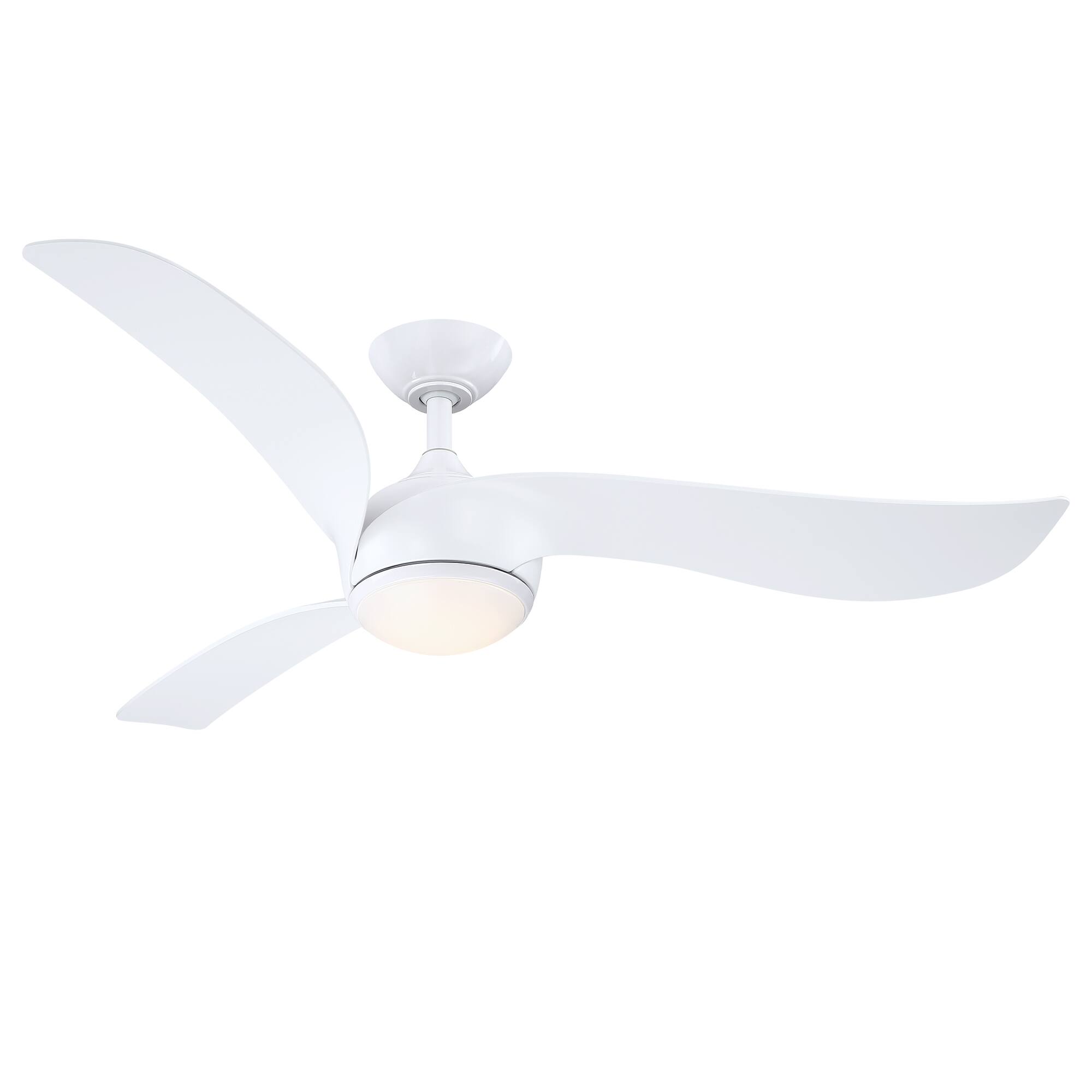 Alt View 1. Parrot Uncle - 52 Inch White Modern LED Chandelier Ceiling Fan with Remote Control and 6 Speed DC Motor - White.