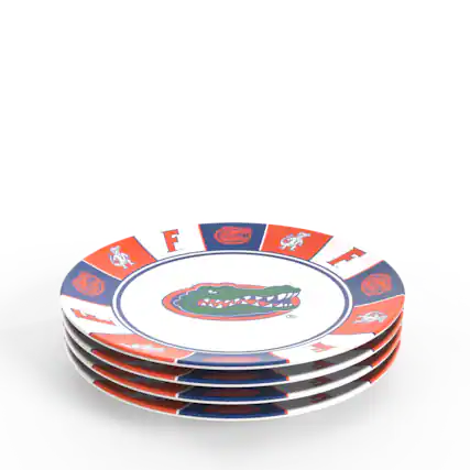 Front. Tervis - Florida Gators Four-Piece Melamine Dinner Plate Set - Multicolor.