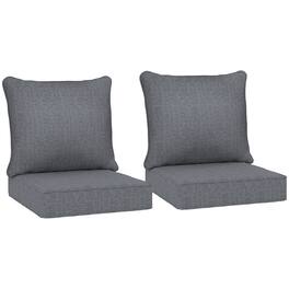 Outsunny - Chair Cushions Set of 2 with Seat & Backrest - Gray