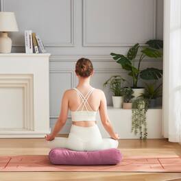 Sweet Home Collection - Yoga Bolster Pillow Meditation Pillow w/Washable Cover & Carry Handle - Lavender