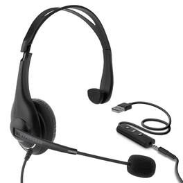 HyperGear - V100 Office Professional Wired Headset w 6 Ft Cord - Black