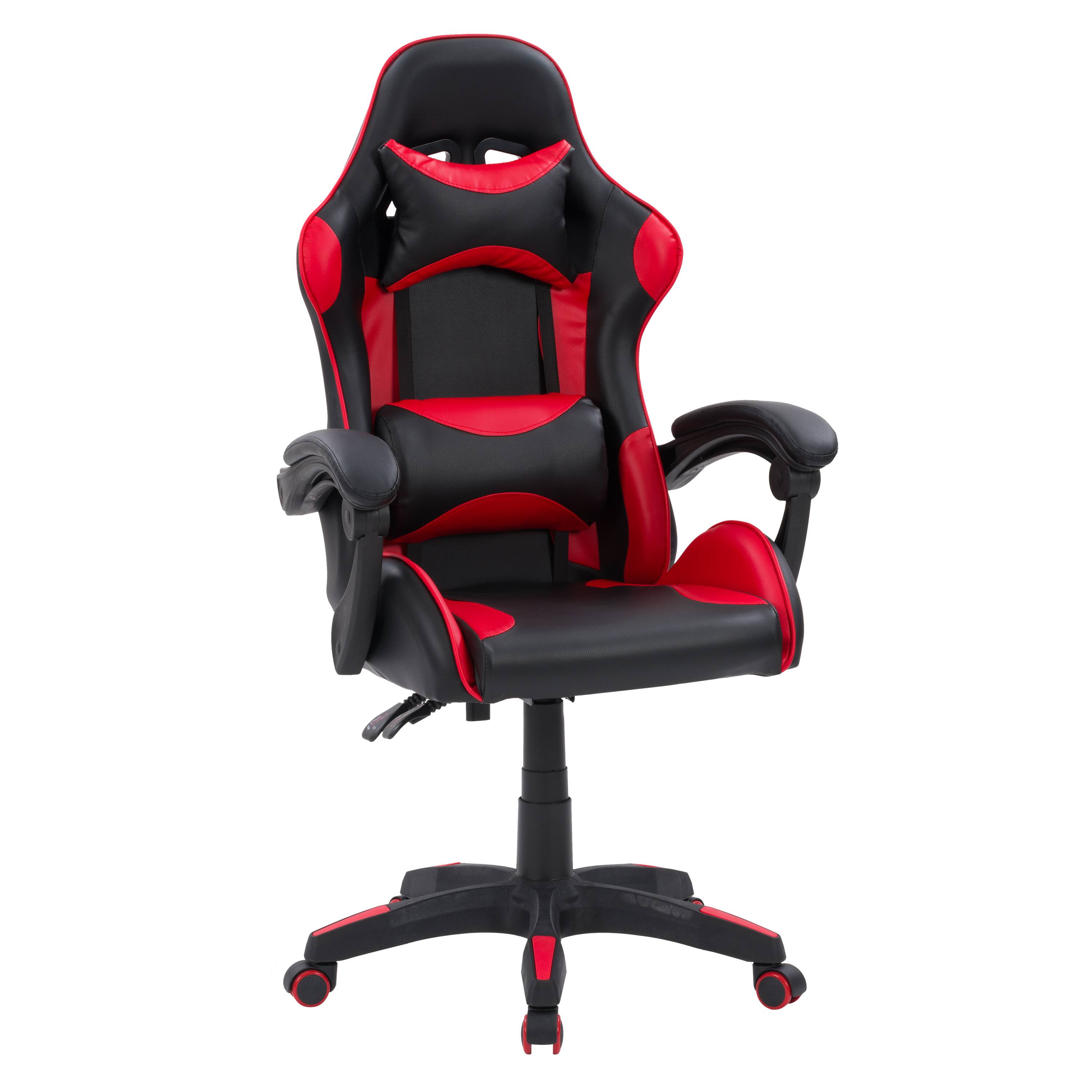 Angle. CorLiving - Ravagers Gaming Chair - Black and Red.
