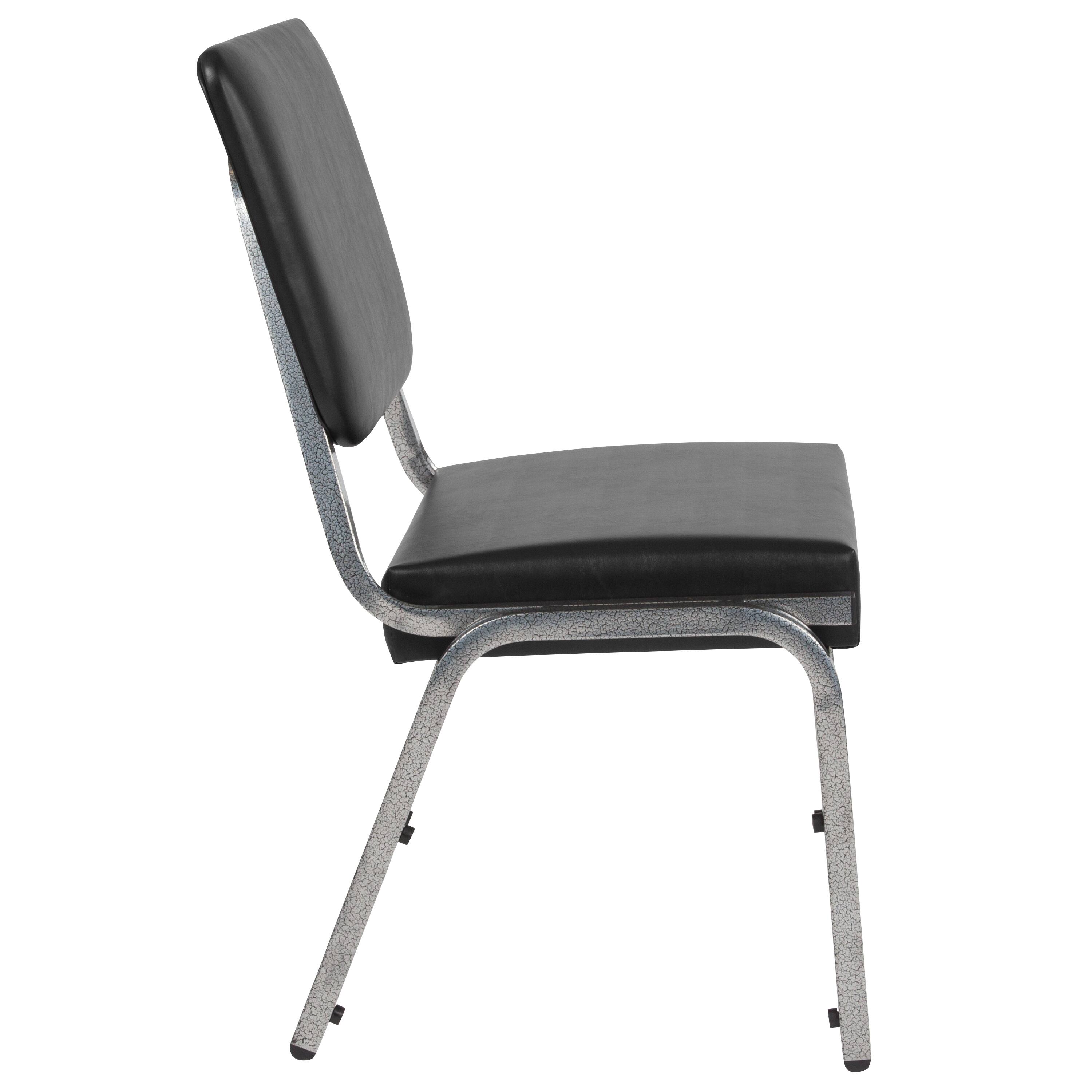 Alt View 5. Emma + Oliver - 4 Pk. 1000 lb. Rated Antimicrobial Bariatric medical Reception Chair - Black Vinyl.
