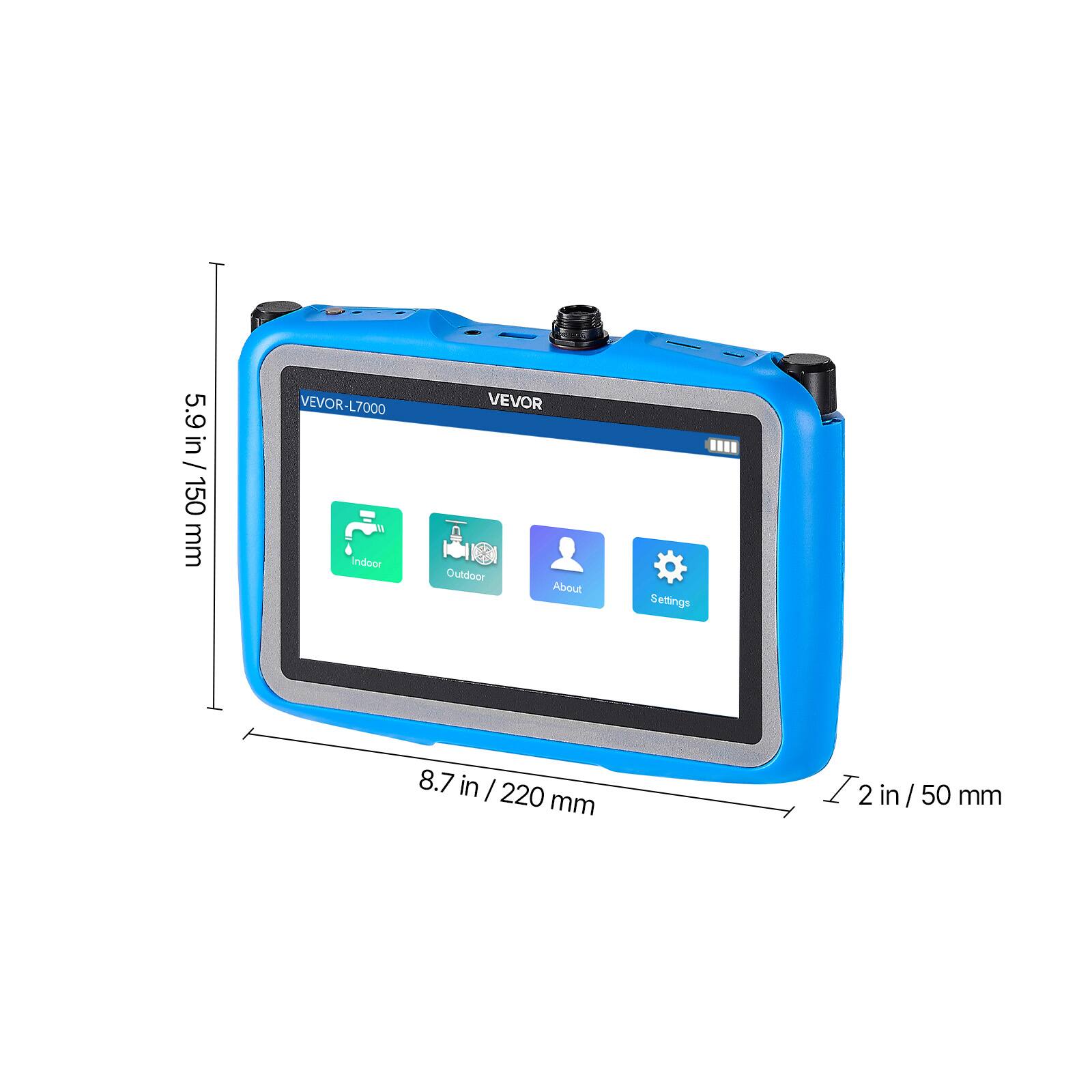 5.9 in / 150 mm  
VEVOR-L7000  
Indoor / Outdoor  
About  
Settings  
8.7 in / 220 mm  
2 in / 50 mm