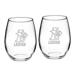 Jardine - Lehigh Mountain Hawks 21oz. 2-Piece Stemless Wine Glass Set - Multicolor