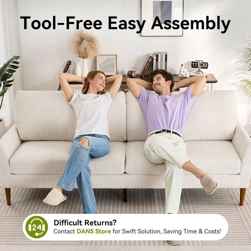 Tool-Free Easy Assembly  
Difficult Returns?  
Contact DANS Store for Swift Solution, Saving Time & Costs!