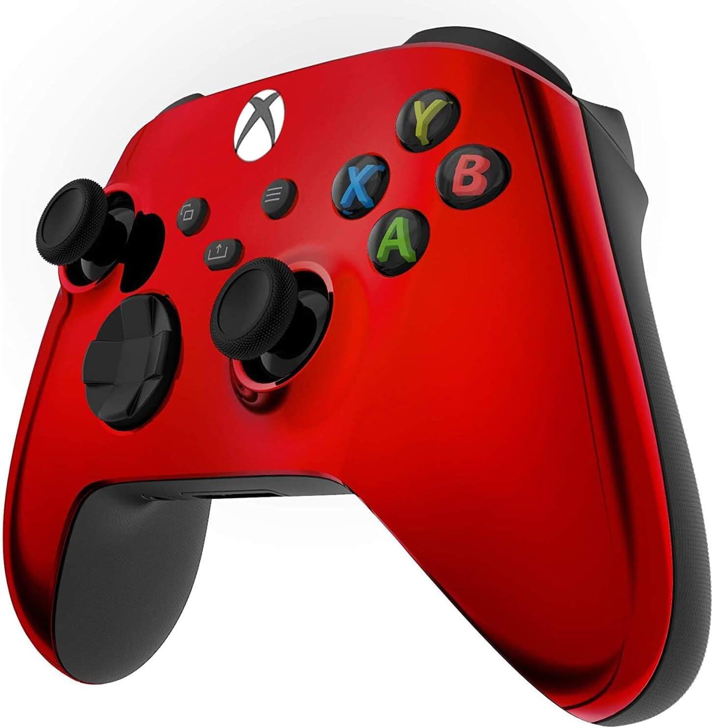 Angle. Custom Controllerzz - Custom Wireless Controller for Xbox Series X|S, Xbox One, & PC - Red Chrome.