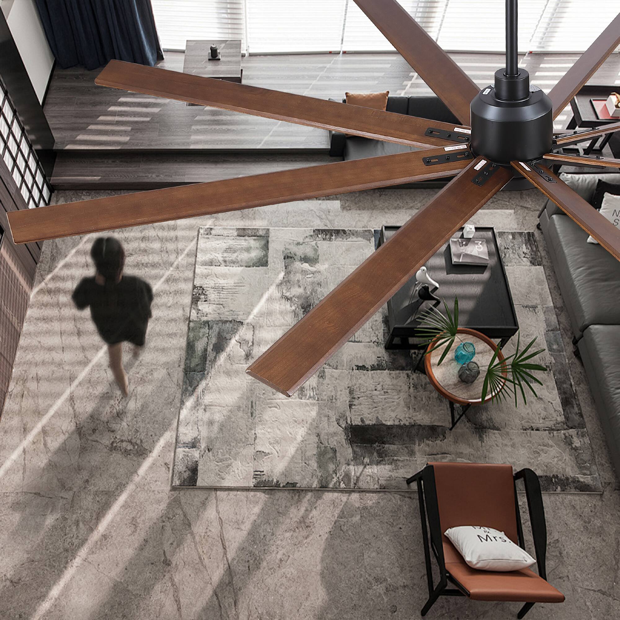 Left. APRILSOUL - Matte Black 52-in DC Ceiling Fan Remote 70 Energy Saving Large Room - Black.