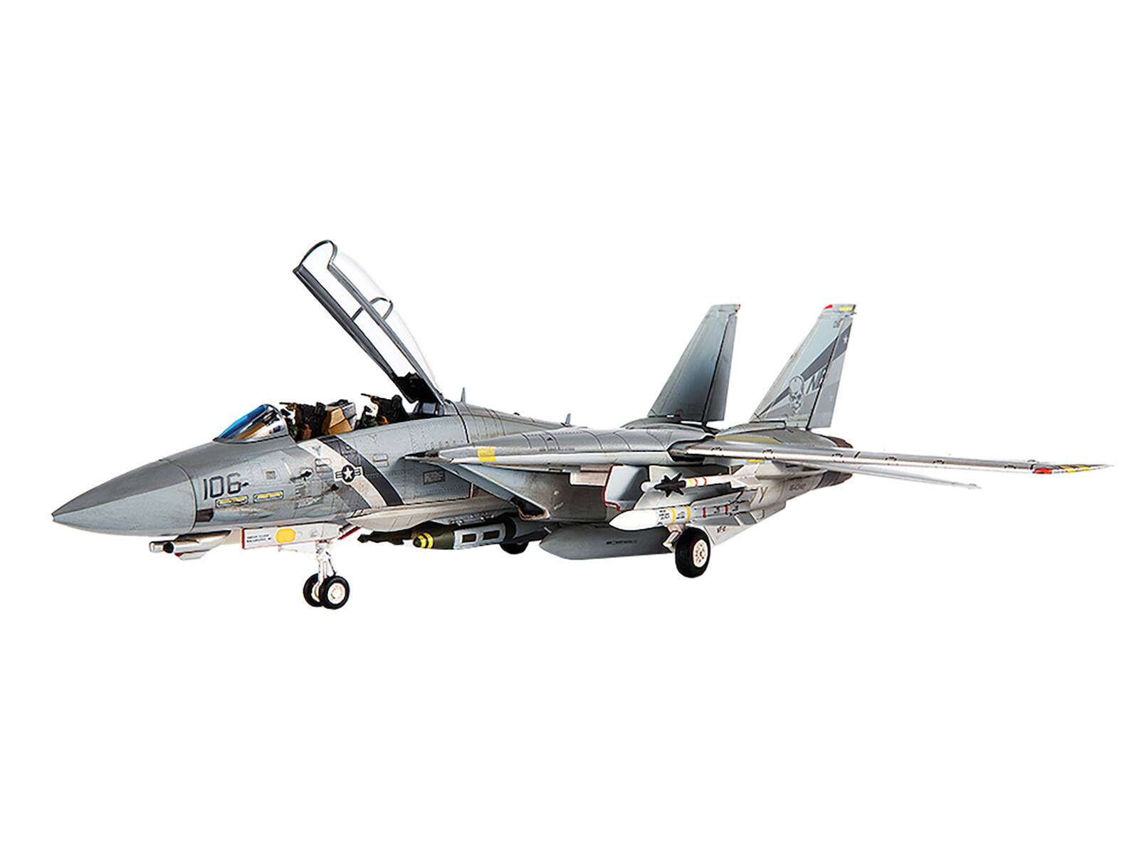 Angle. JC Wings - Grumman F-14D Tomcat Fighter Aircraft "VF-2 Bounty Hunters NE106" 2002 US Navy 1/72 Diecast Model by JC Wings - Grey.