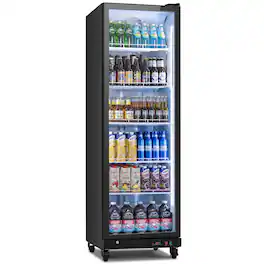Yeego - Commercial Merchandiser Refrigerator, 17.84 cu. ft. with LED Lights & Flexible Shelving, for Convenience Stores - Black