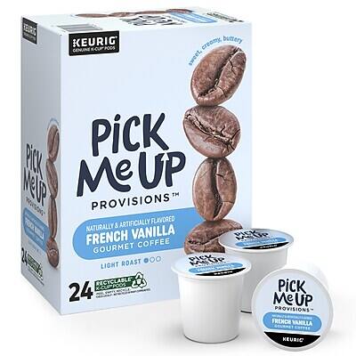 **KEURIG GENUINE X-CUP**

**PICK ME UP PROVISIONS™**

**NATURALLY & ARTIFICIALLY FLAVORED FRENCH VANILLA GOURMET COFFEE**

**LIGHT ROAST**

**24 LIGHT ROAST**

**CREAMY, BUTTERY SWEET**

**RECYCLABLE KCUP™ PODS**

**KEURIG**