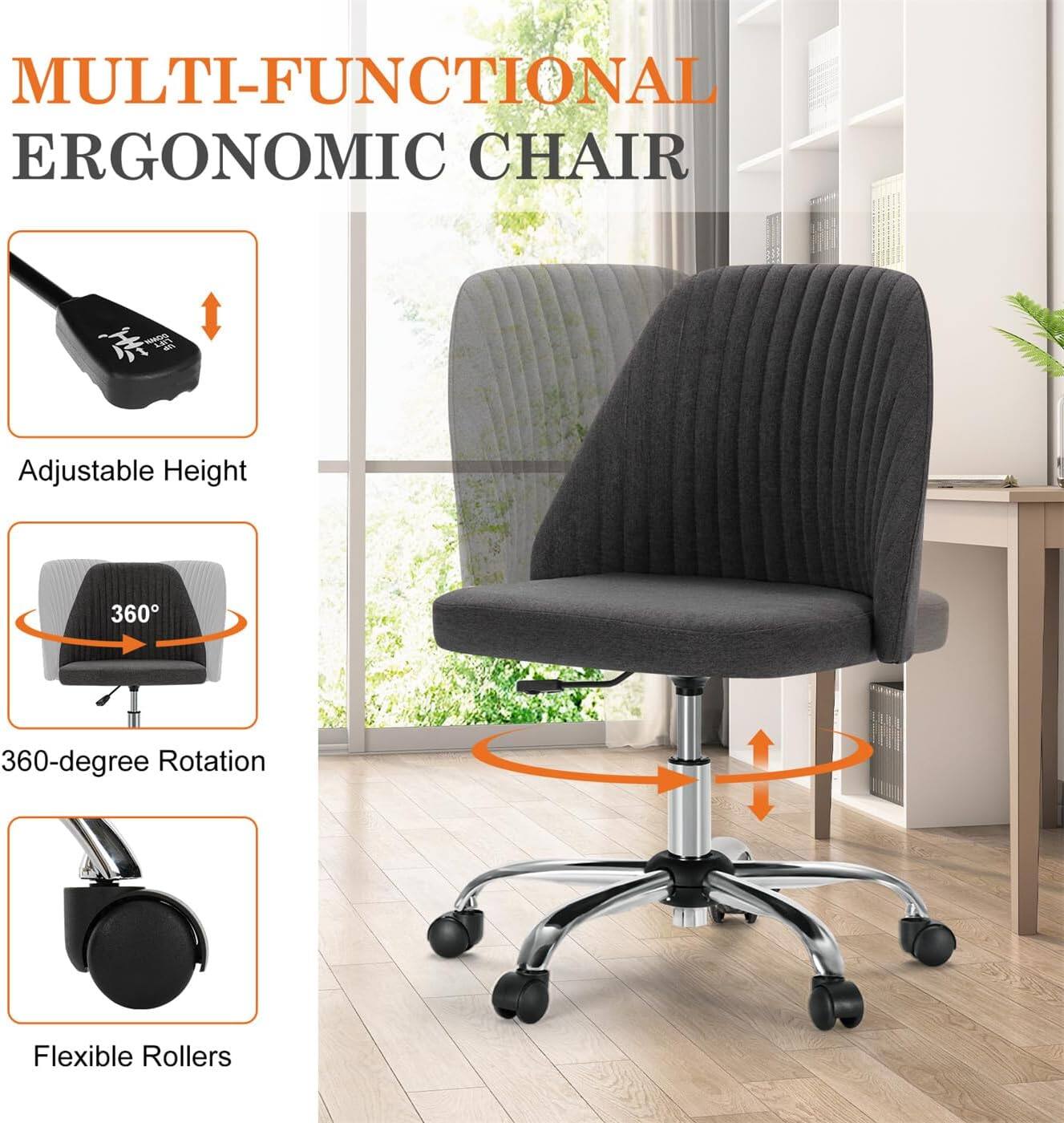 MULTI-FUNCTIONAL ERGONOMIC CHAIR

- Adjustable Height
- 360-degree Rotation
- Flexible Rollers