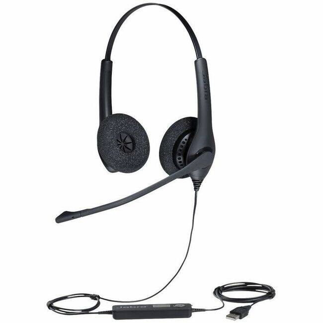 Front. Jabra - Jabra Biz 1500 Headset - Stereo - USB Type A - Wired - 32 Ohm - 20 Hz to 6.80 kHz - Over-the-head - Binaural - Black.