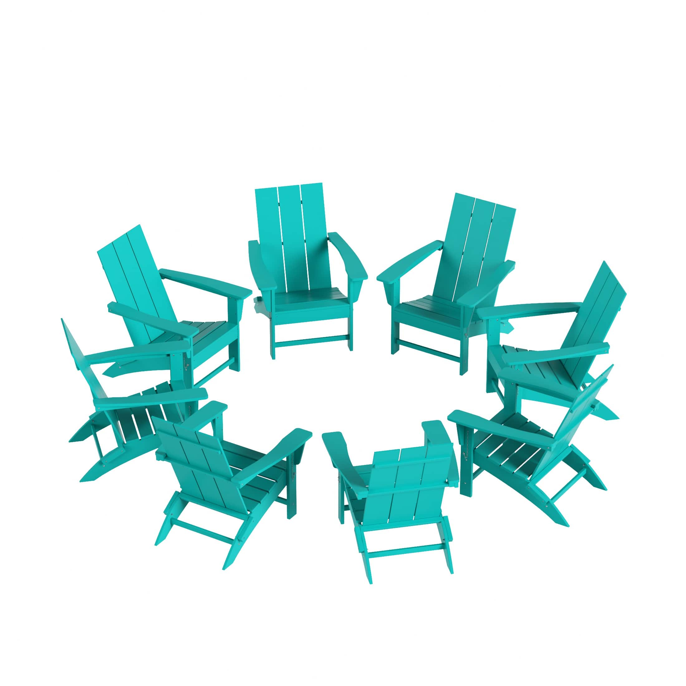 WestinTrends - Ashore 8-Piece Modern Poly Folding Adirondack Chair Set - Turquoise price history on PriceWatchPro