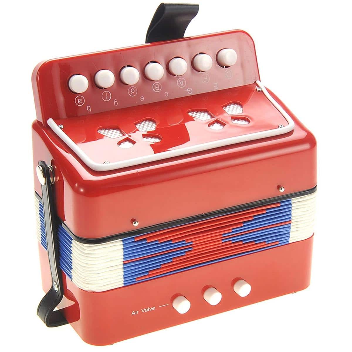 JuzToys - Kids Accordion Instrument, Mini Accordion for Kids Toddlers Accordion Musical Toy - Red