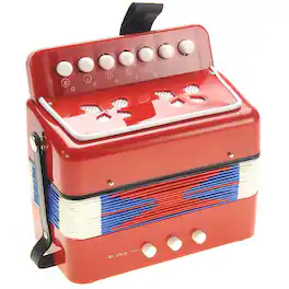 JuzToys - Kids Accordion Instrument, Mini Accordion for Kids Toddlers Accordion Musical Toy - Red