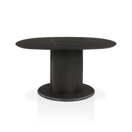 Furniture of America - Elara Iron Base Pedestal Oval Dining Table - Black