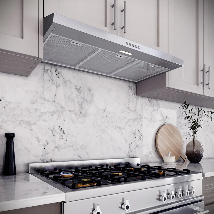 Stream Line Green Range Streamline 36 inches Externally Vented Under cabinet Range Hood Brushed ...