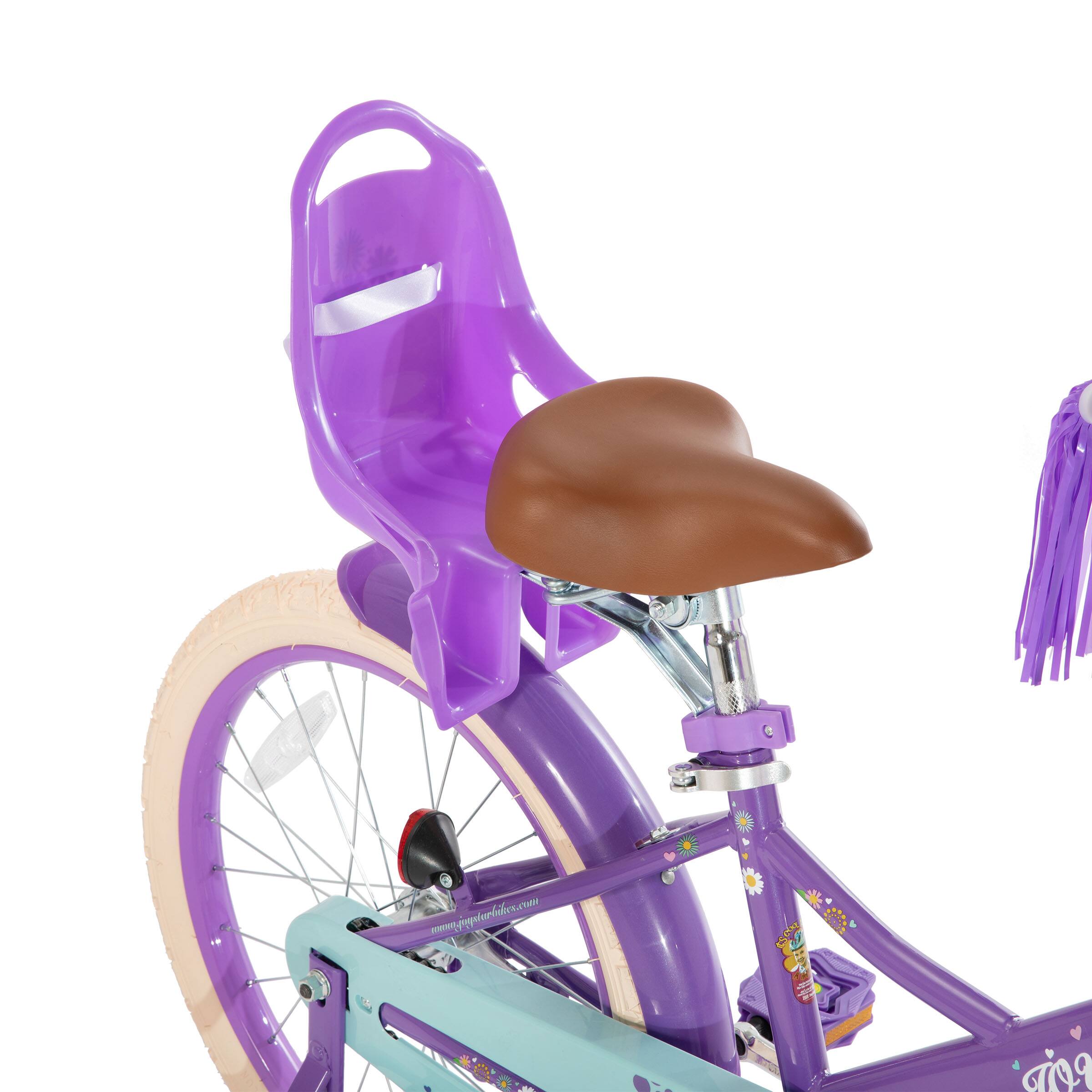 Alt View 6. JOYSTAR - Little Daisy 20" Kids Bike for Girls Boys Ages 8+, Children's Bicycle with Doll Seat & Streamers, Purple - Purple.