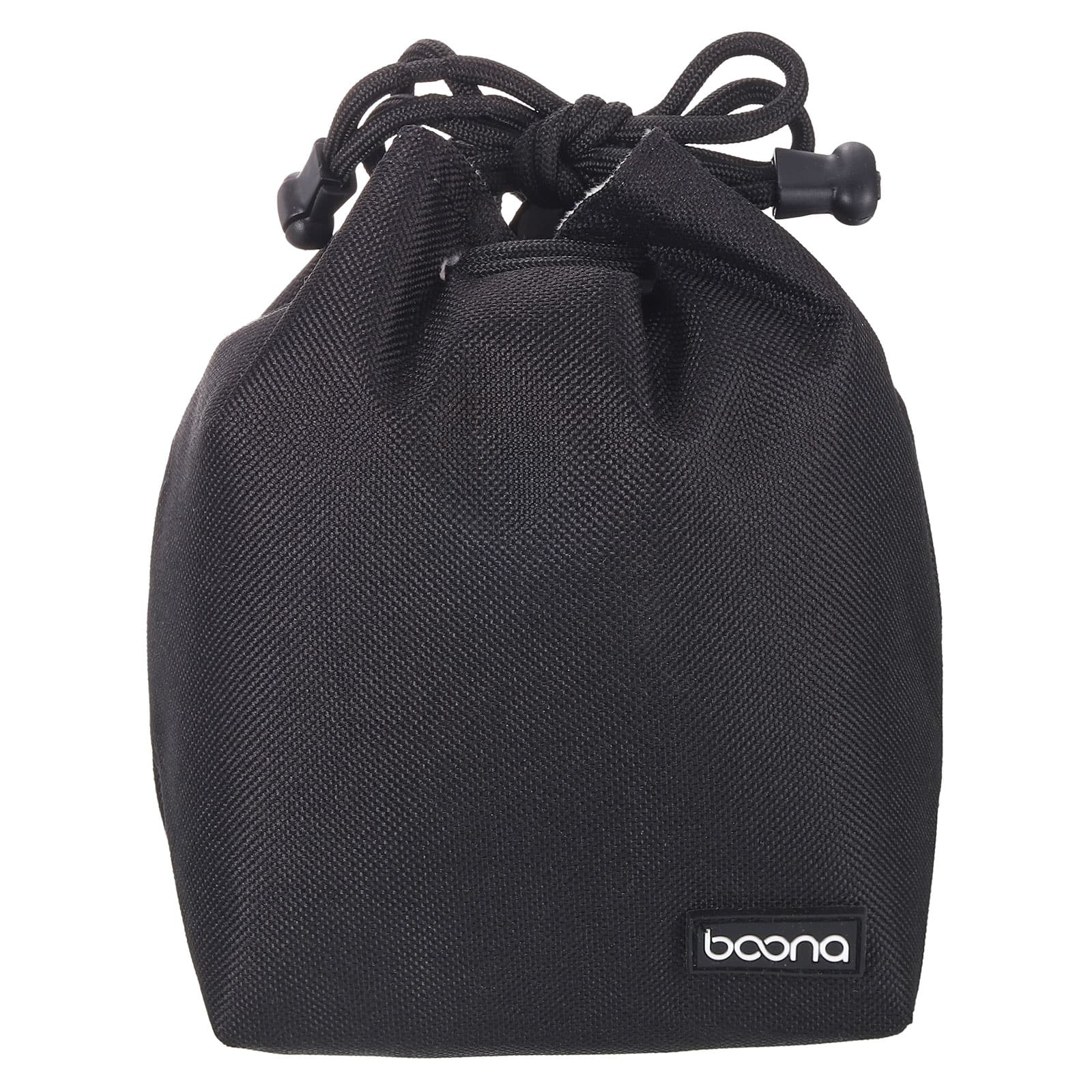 Unique Bargains - Soft Drawstring Lens Case, with Cotton Pad 3.94"x3.94" Thick Fleece Cloth for SLR Lens, Water Cups - Black