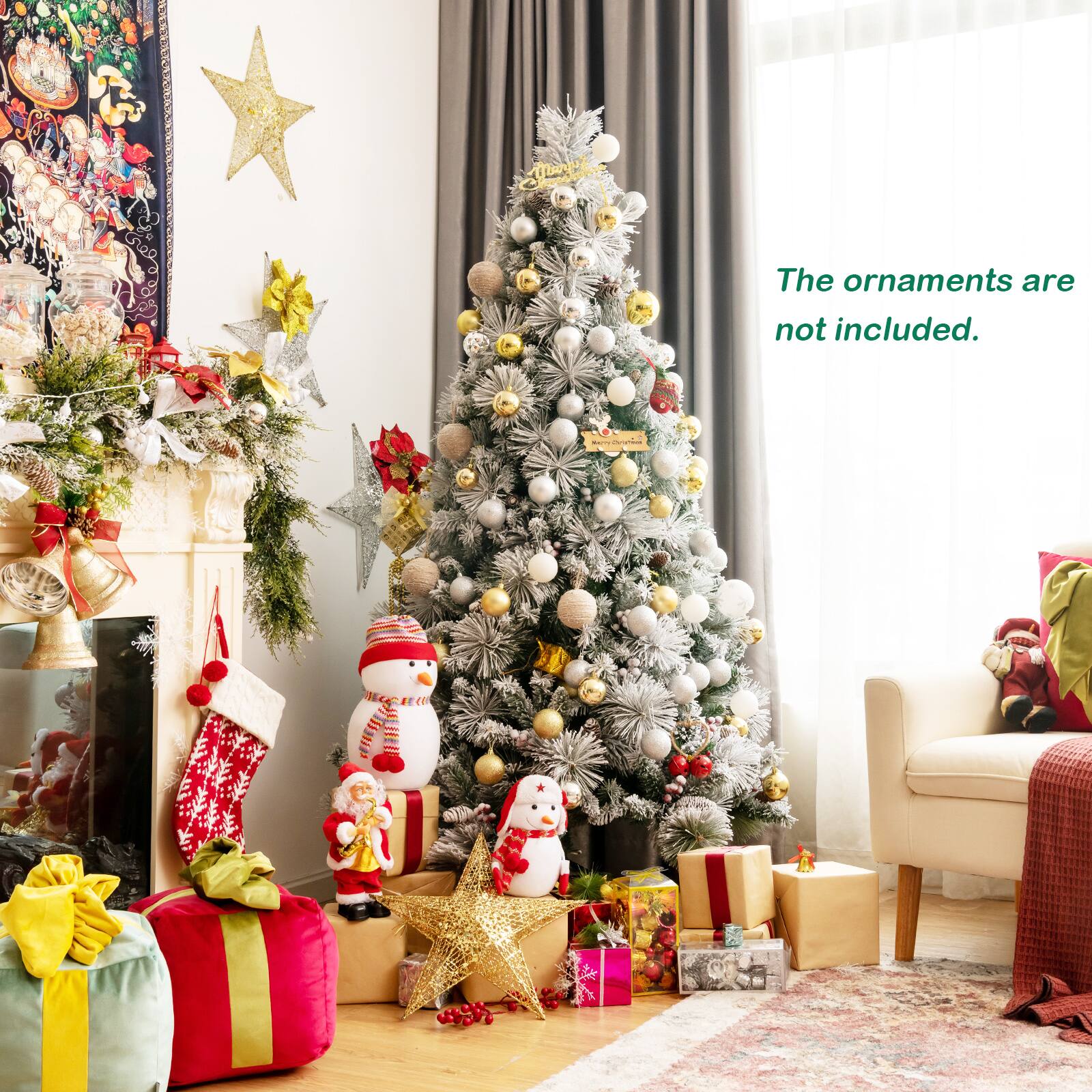 The ornaments are not included.