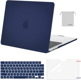 mosiso - Case for 2026-2022 MacBook Air 13 inch Case M5 A3449 M4 A3240 M3 A3113 M2 A2681, Shell&Keyboard Cover&Screen Film&Pouch - Navy Blue