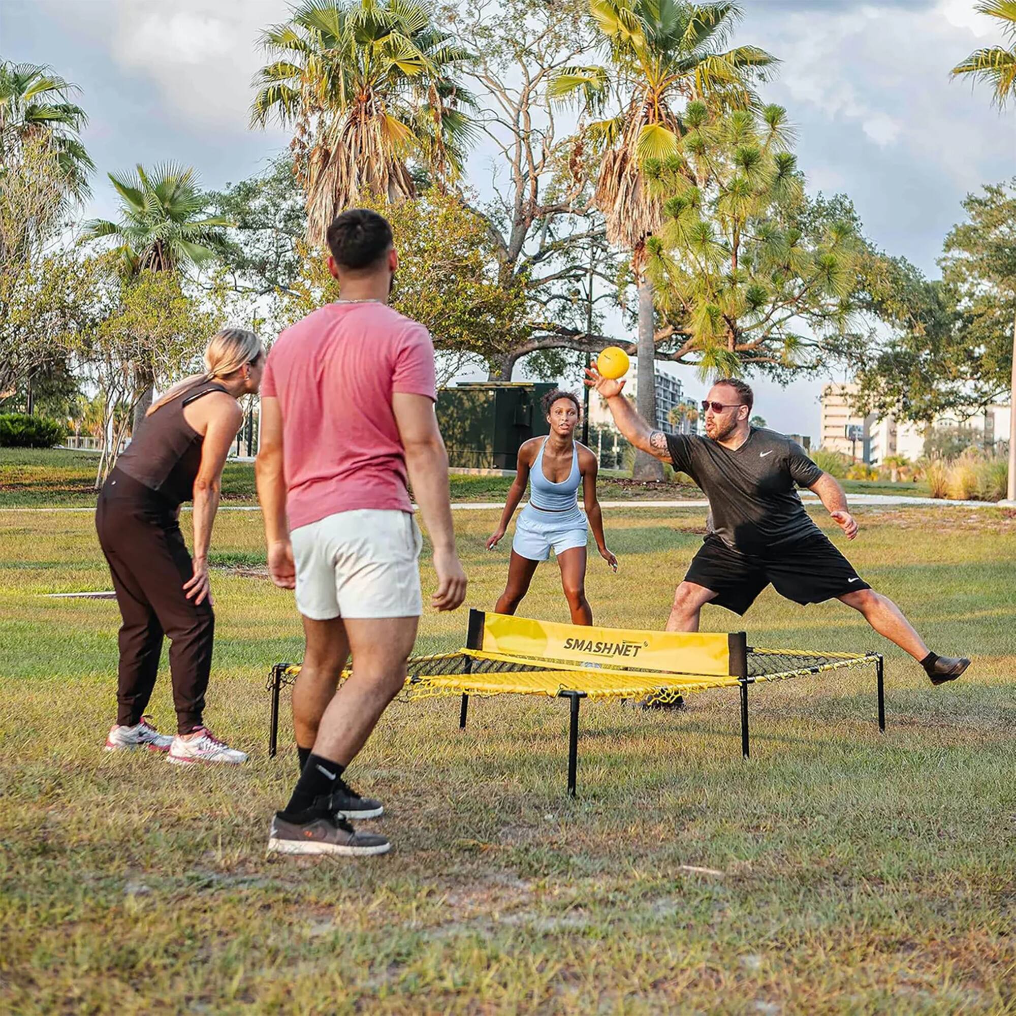 Alt View 5. Vivere - Vivere SMASHNET Outdoor Family Backyard Play Volleyball Table Tennis Game Set - Yellow.