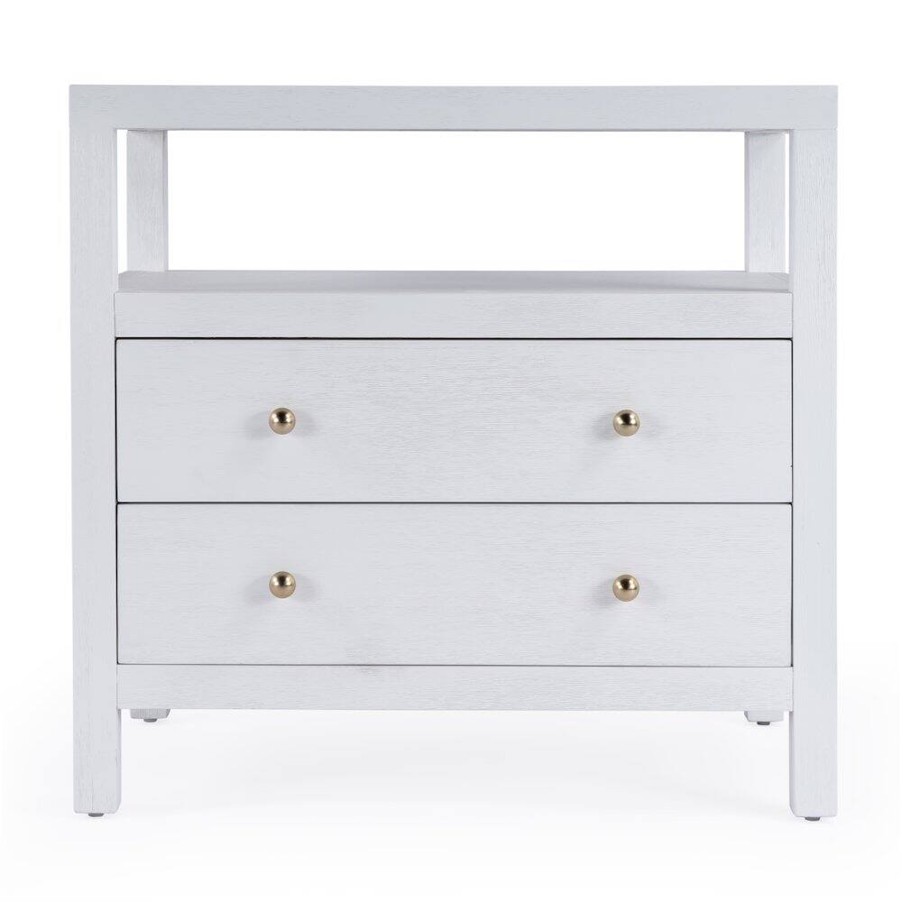 Left. Butler Specialty - Nora 2-Drawer Wide Nightstand - White.
