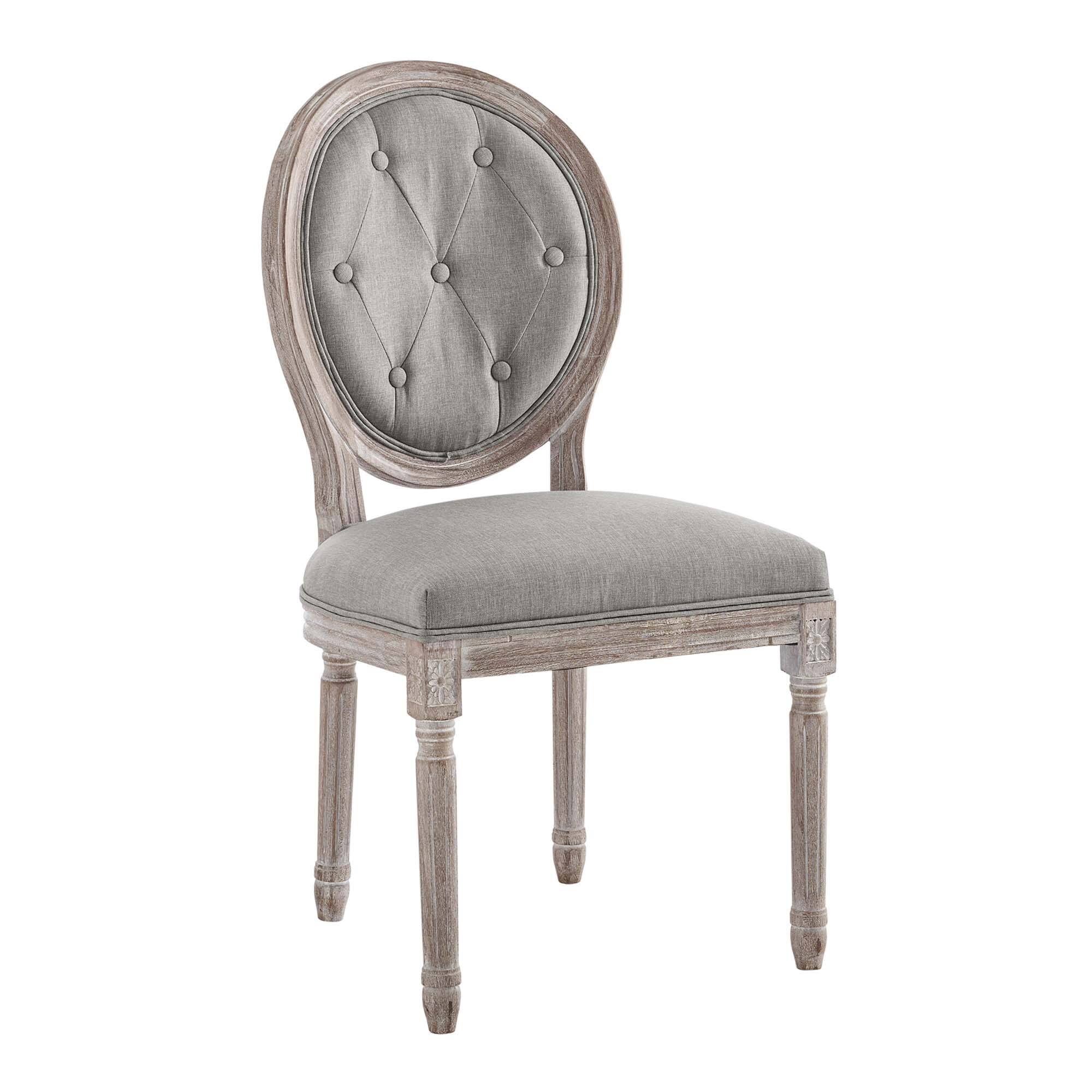 Alt View 1. Modway - Arise Vintage French Upholstered Fabric Dining Side Chair Set of 2 by Modway - Light Gray.