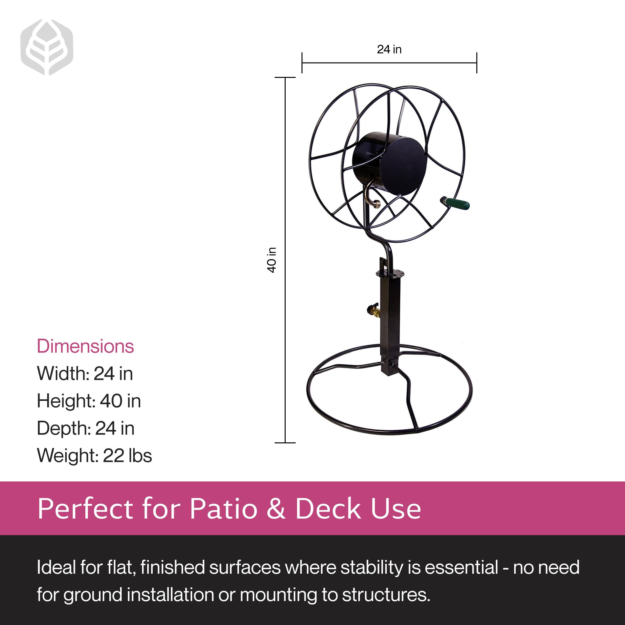 Dimensions  
Width: 24 in  
Height: 40 in  
Depth: 24 in  
Weight: 22 lbs  

Perfect for Patio & Deck Use  
Ideal for flat, finished surfaces where stability is essential - no need for ground installation or mounting to structures.