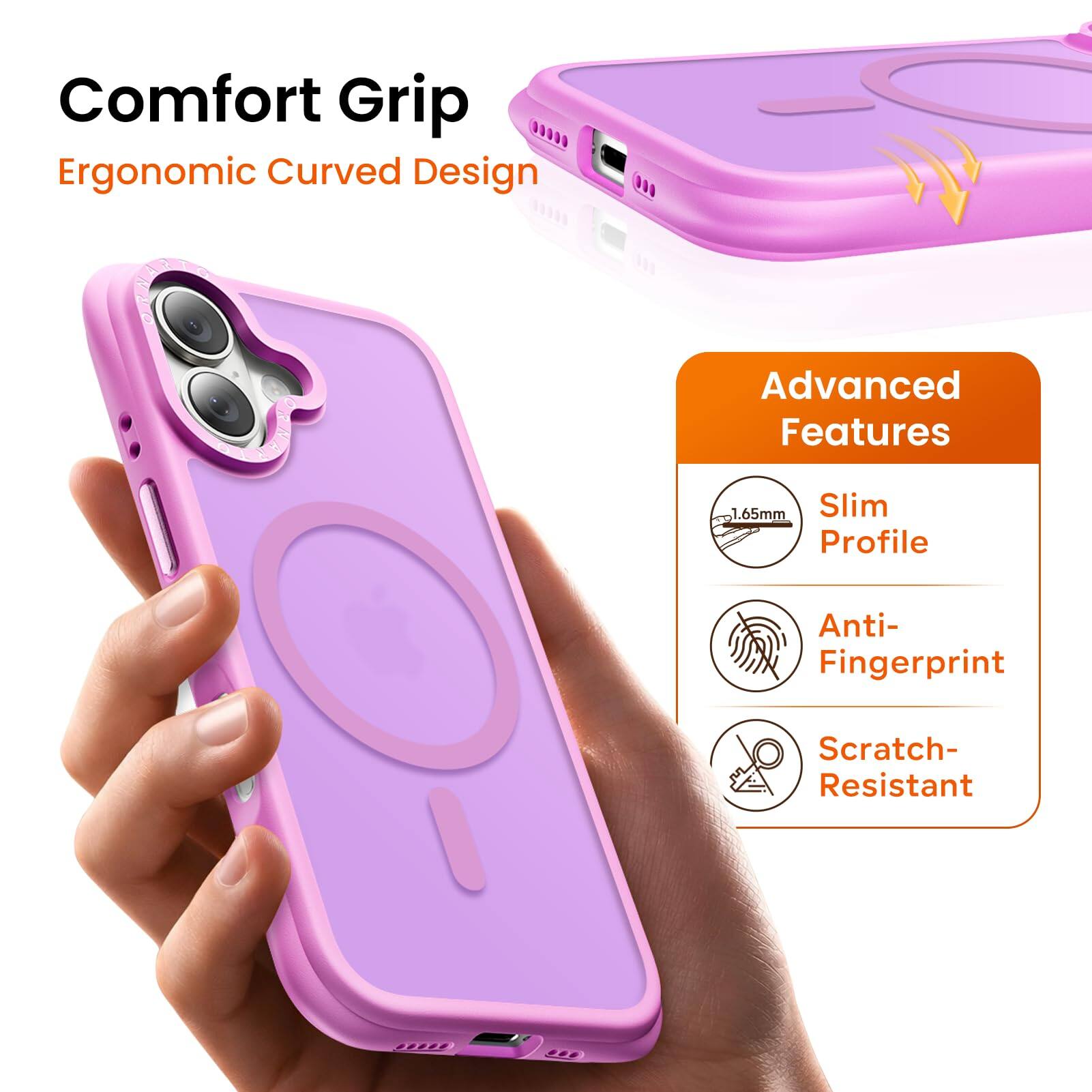 Comfort Grip  
Ergonomic Curved Design  

Advanced Features  
1.65mm Slim Profile  
Anti-Fingerprint  
Scratch-Resistant