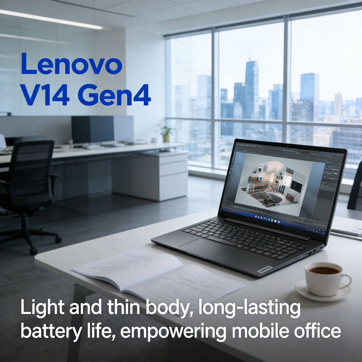 Lenovo V14 Gen4

Light and thin body, long-lasting battery life, empowering mobile office