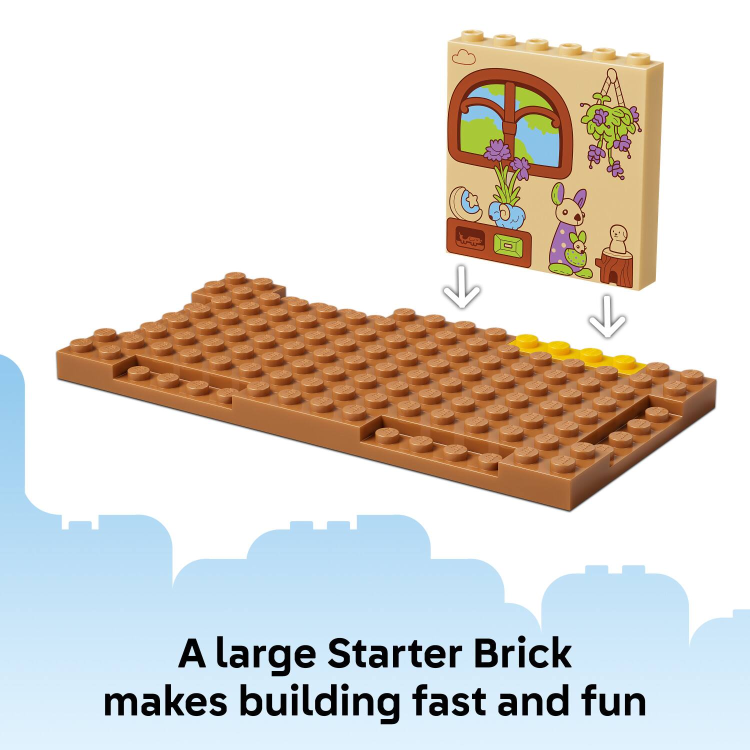 A large Starter Brick makes building fast and fun