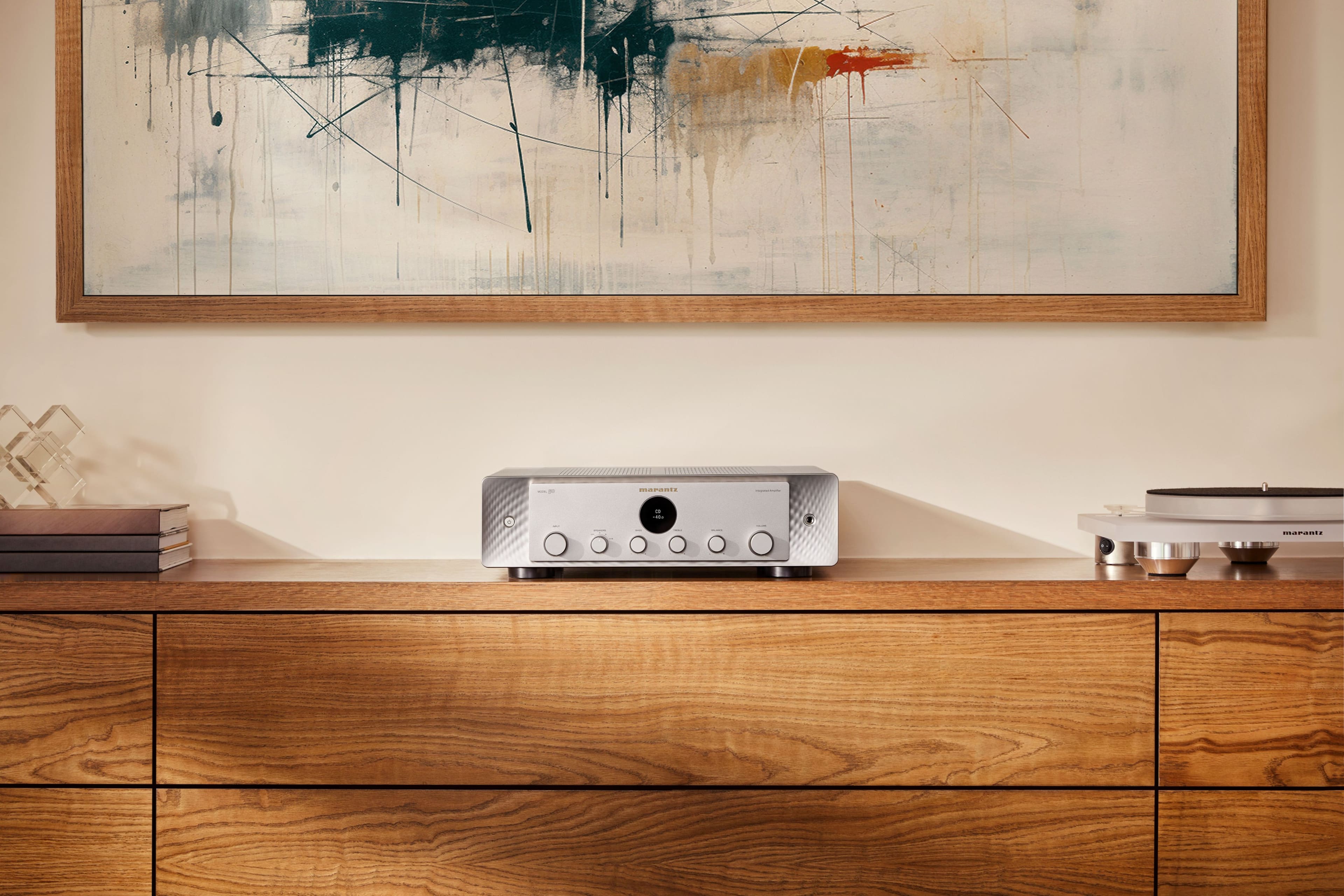 Alt View 12. Marantz - MODEL 50 70W 2-Ch. Stereo Integrated Amplifier - Silver Gold.