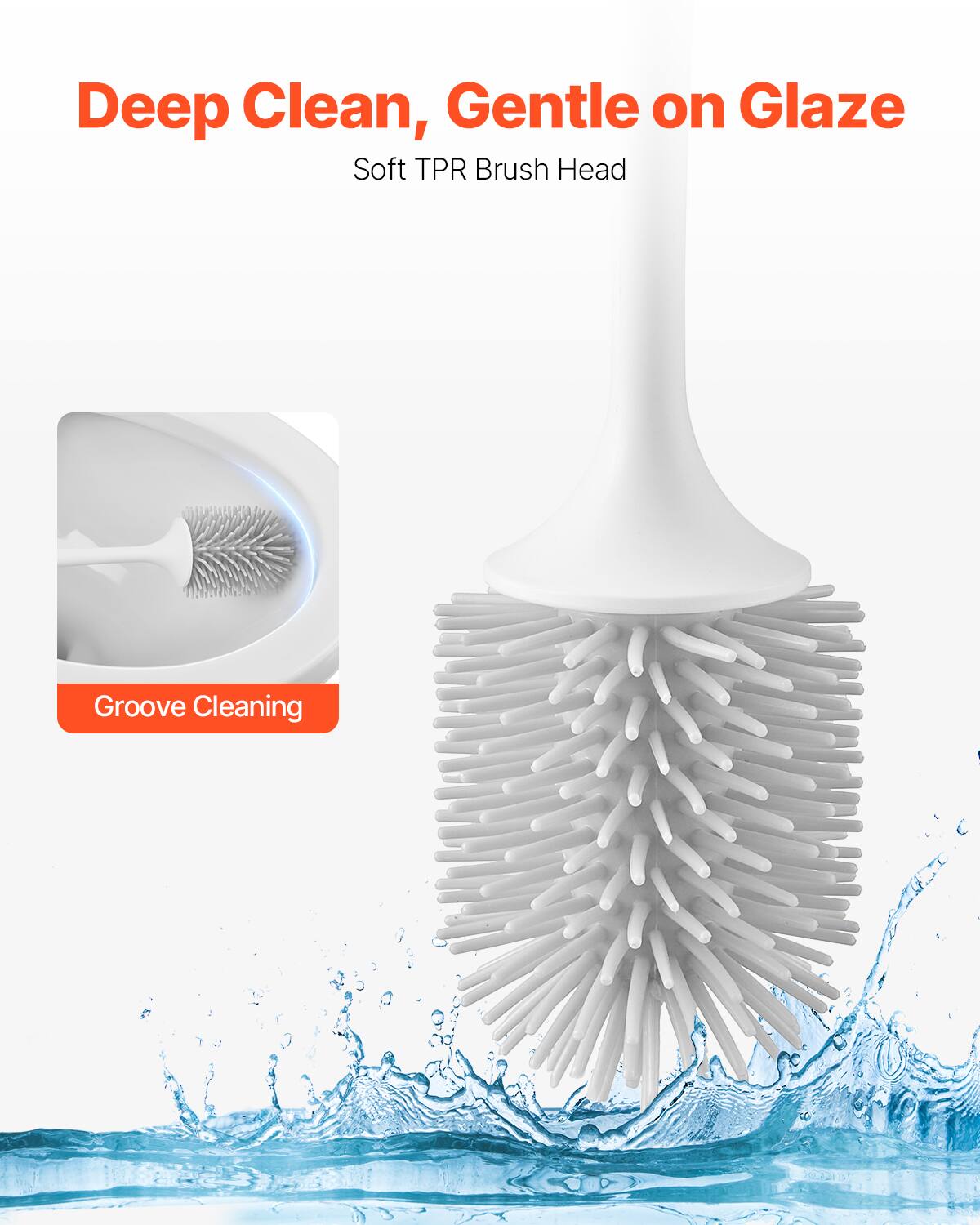 Deep Clean, Gentle on Glaze  
Soft TPR Brush Head  

Groove Cleaning